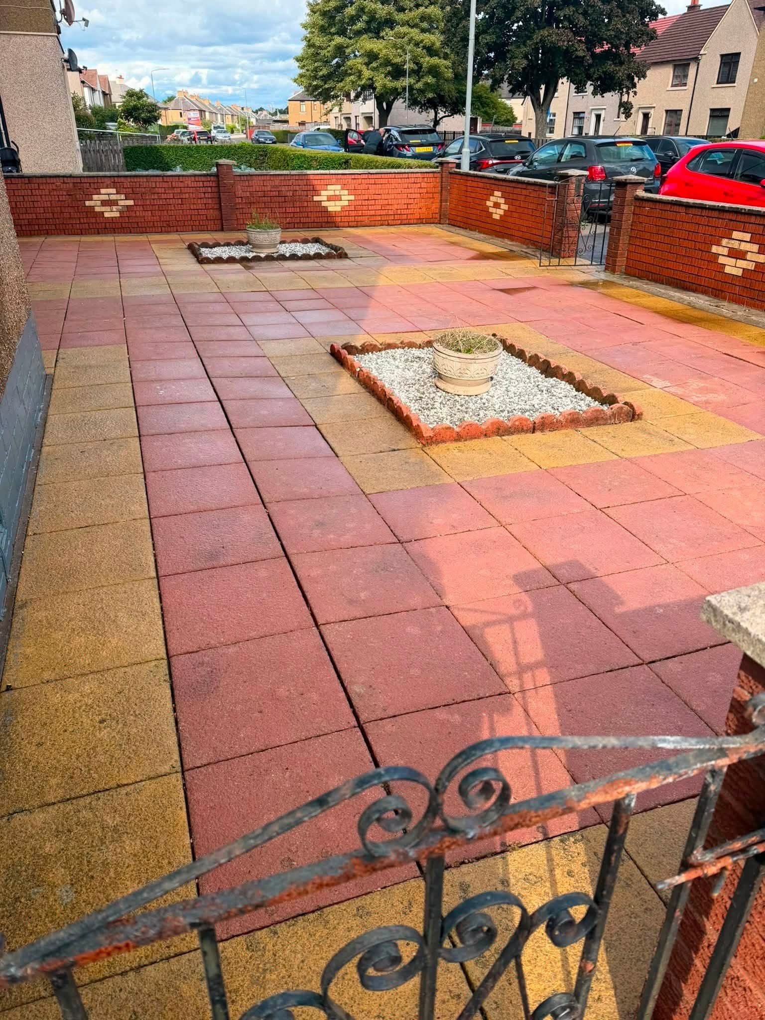 Patio after pressure washing